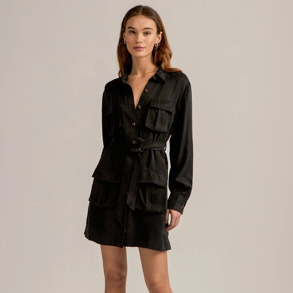 S Favorite Daughter THE UTILITY GLAMOUR DRESS Mini Belted Black NWTs